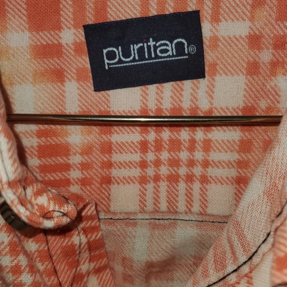 Upcycled Bleached Flannel with Giant Syracuse University Peace Sign on back size - Picture 3 of 4